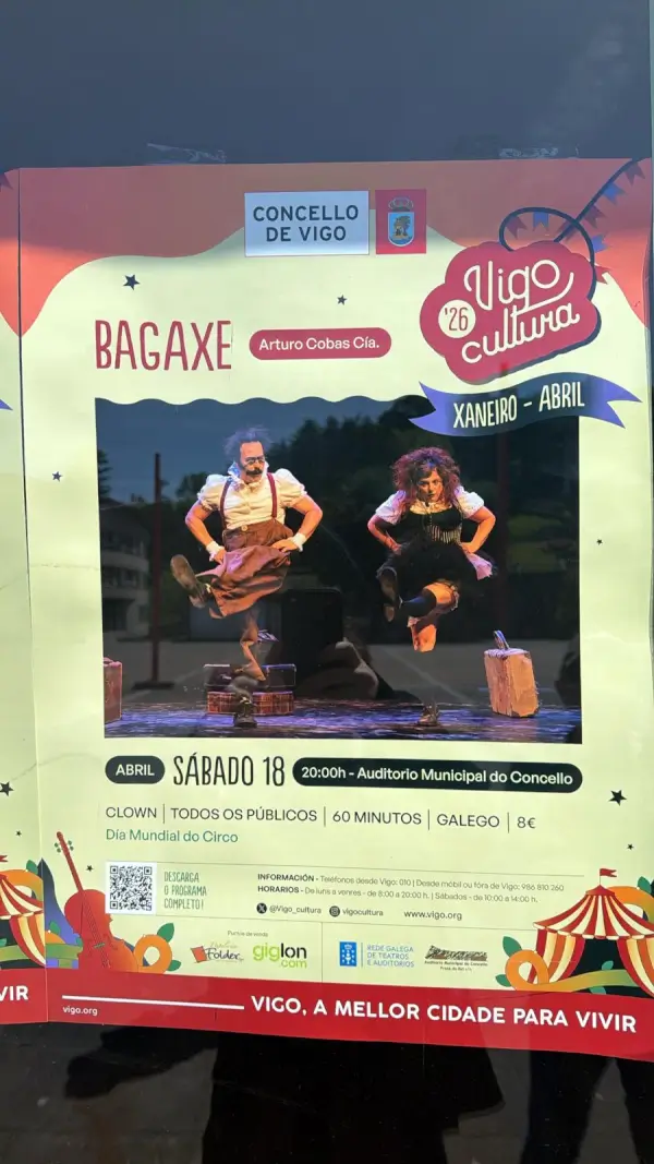 Espectaculo clown bagaxe 2026 04 18 auditorio municipal vigo