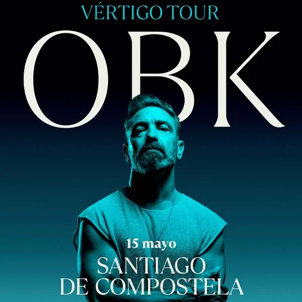Imagen promocional del grupo OBK con luces y estética electrónica.