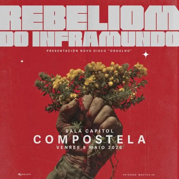 Miembros de la banda Rebeliom do Inframundo en el escenario.