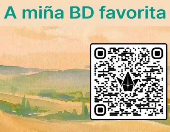 Vista de una estantería de libros con un cartel que indica 'Mi BD Favorita' y un dispositivo mostrando un Padlet.