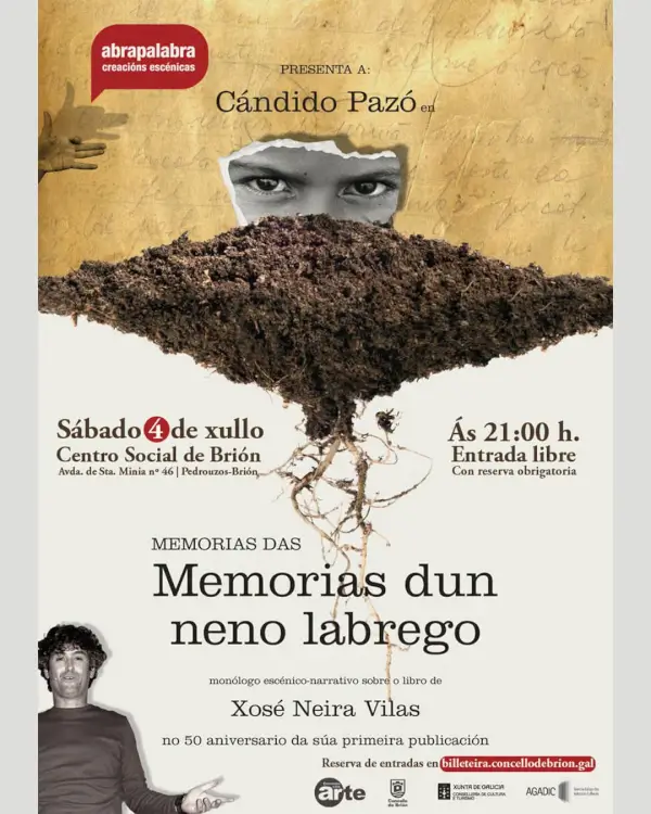 Monólogo "Memorias das Memorias dun neno labrego" con Cándido Pazó