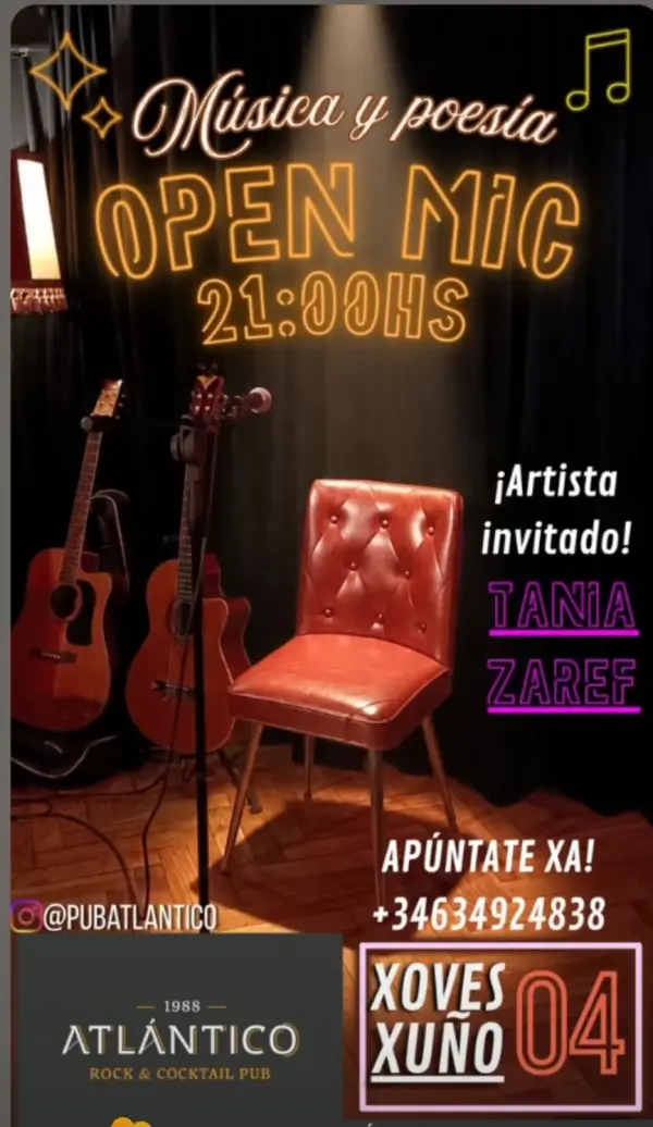 Open Mic de Música y Poesía con Tania Zaref