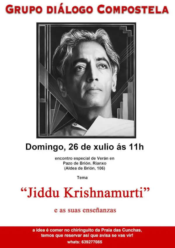 Encontro Grupo Diálogo Compostela: Jiddu Krishnamurti e as súas ensinanzas