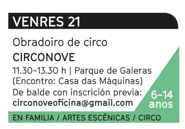 Obradoiro de Circo CIRCONOVE (6-14 años)