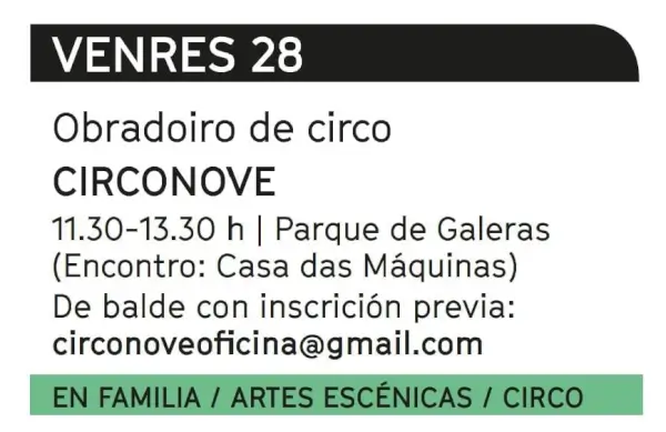 Obradoiro de Circo CIRCONOVE