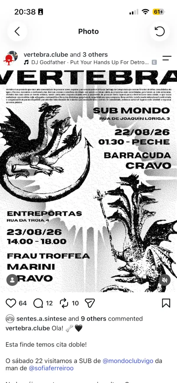 Vertebra presenta Frau Troffea Marini y Cravo en Entreportas