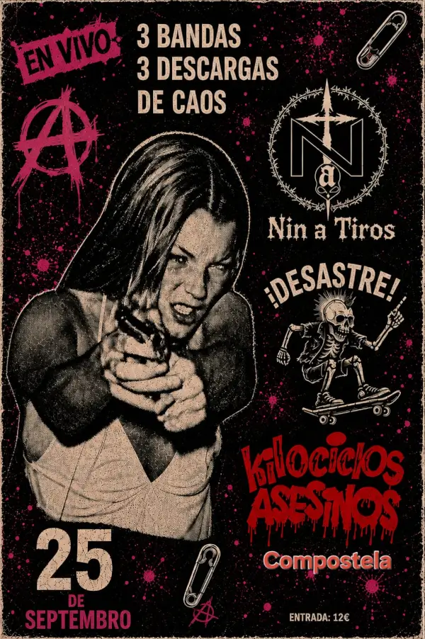 Concierto Nin a Tiros, Desastre y Kilociclos Asesinos