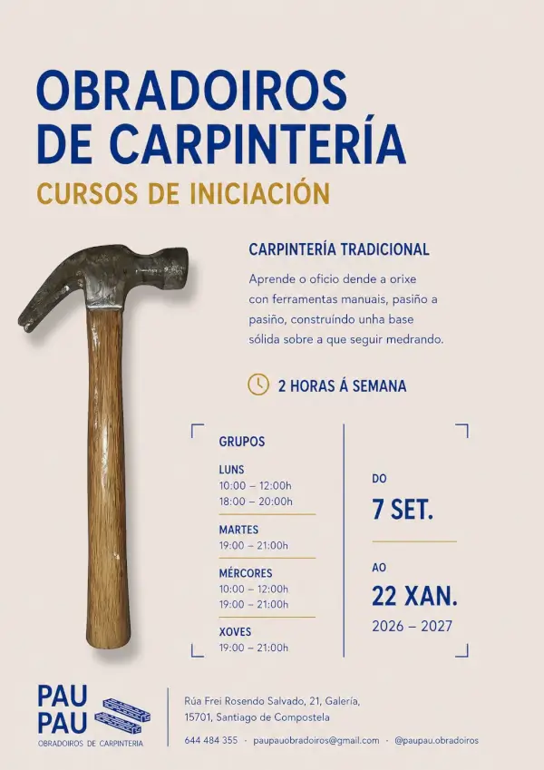 Obradoiros de Carpintería PAU PAU: Cursos de Iniciación