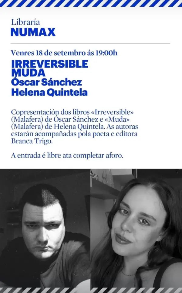 Presentación de libros "Irreversible" y "Muda"
