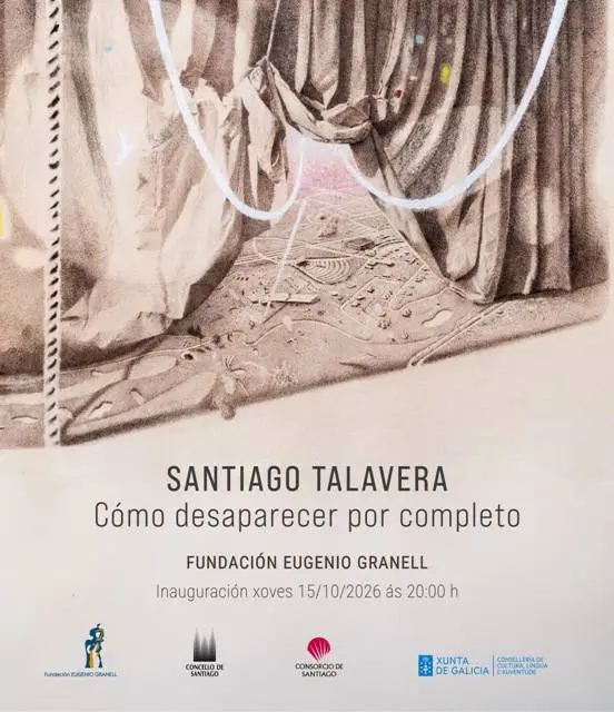 Obra de arte de Santiago Talavera, mostrando un paisaje desolado o una casa abandonada, con tonos melancólicos.