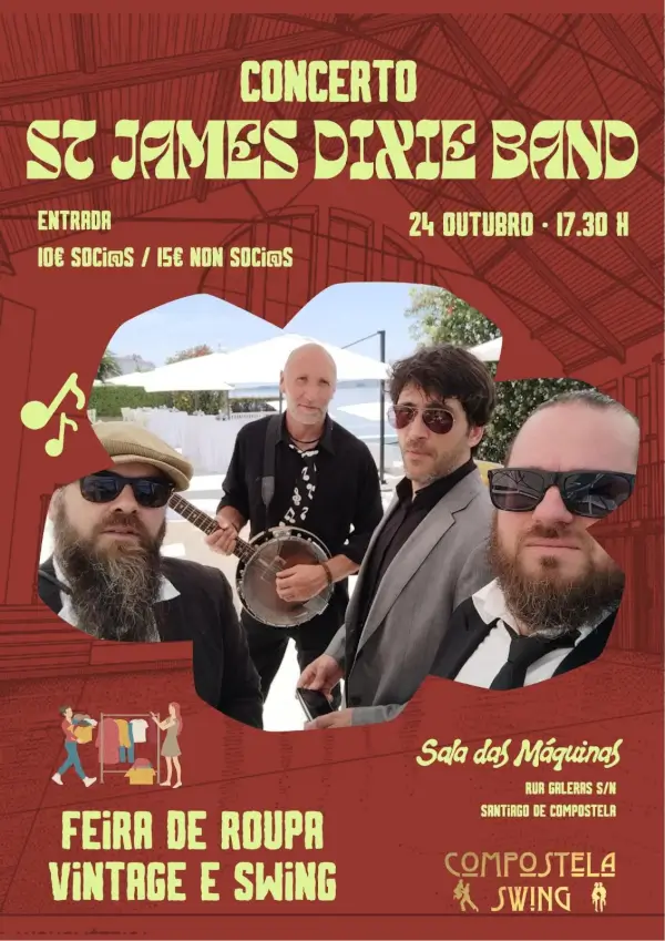 Concerto St. James Dixie Band e Feira de Roupa Vintage