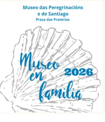 Niños y familias participando en un taller interactivo en el Museo das Peregrinacións e de Santiago.